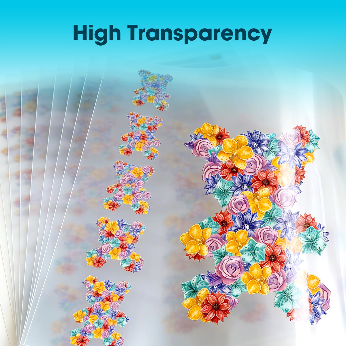 UV DTF PET Film 30cm × 100m for Crystal Label Transfer Printing